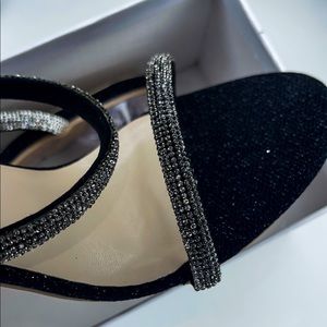RHINESTONE CHUNKY HEEL MULES